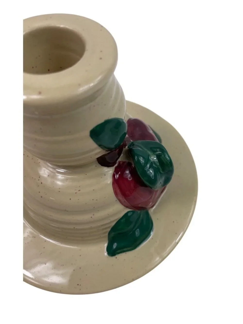 Apple-Themed Ceramic Vintage Candle Holder Taper Candles Rustic Farmhouse Decor